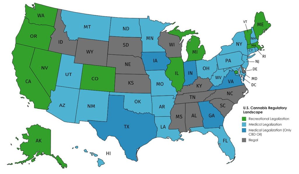 Cannabis Central Timeline of Legalization of Marijuana by U.S. States