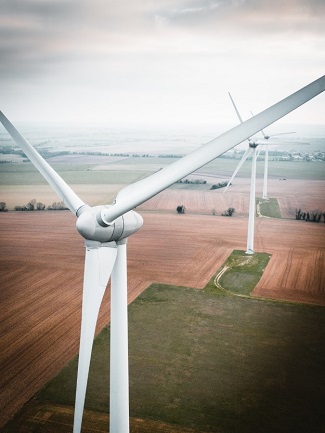 Renewable Energy - Wind turbines in a field