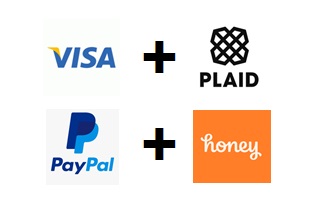 visa plaid paypal honey logos