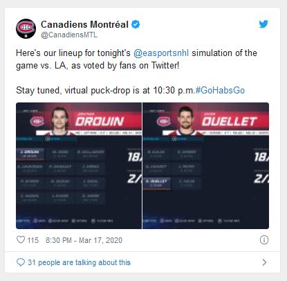 Twitter-MontrealCanadiens-Virtual Game info